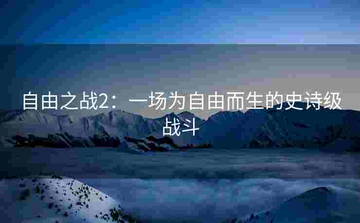 自由之战2：一场为自由而生的史诗级战斗