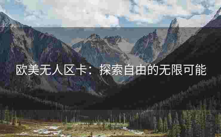 欧美无人区卡：探索自由的无限可能